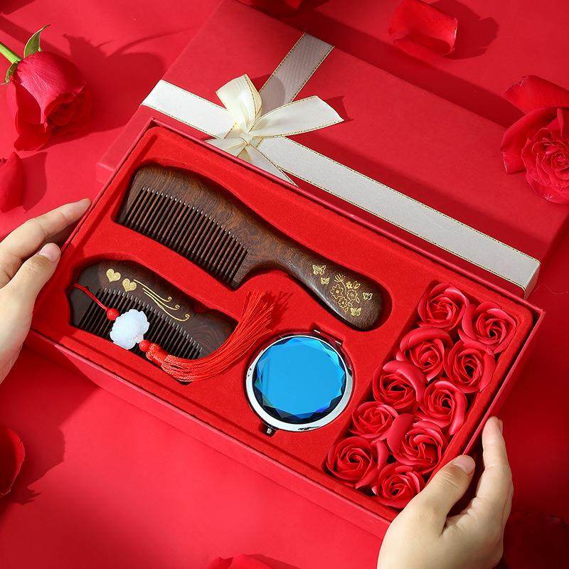 教师节礼物梳子实用木梳子小镜子礼盒套装送女生闺蜜生日礼品定制,节庆用品/礼品,创意礼盒/礼品套组,淘宝优惠券,粉丝福利购,淘宝优惠卷