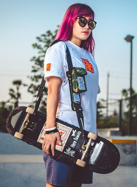 MACKAR通用型滑板背带路冲板陆地冲浪板双翘板陆冲板包长板滑板包