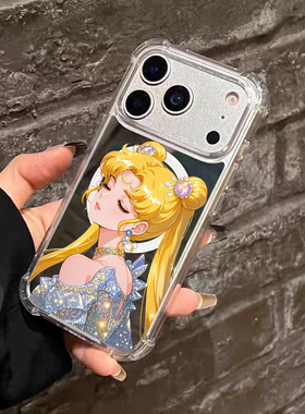 闭眼美少女手机壳适用苹果17promax/16pro透明三星s24高级感iPhone1415磁吸三星s26/s20野月兔13美少女战士17