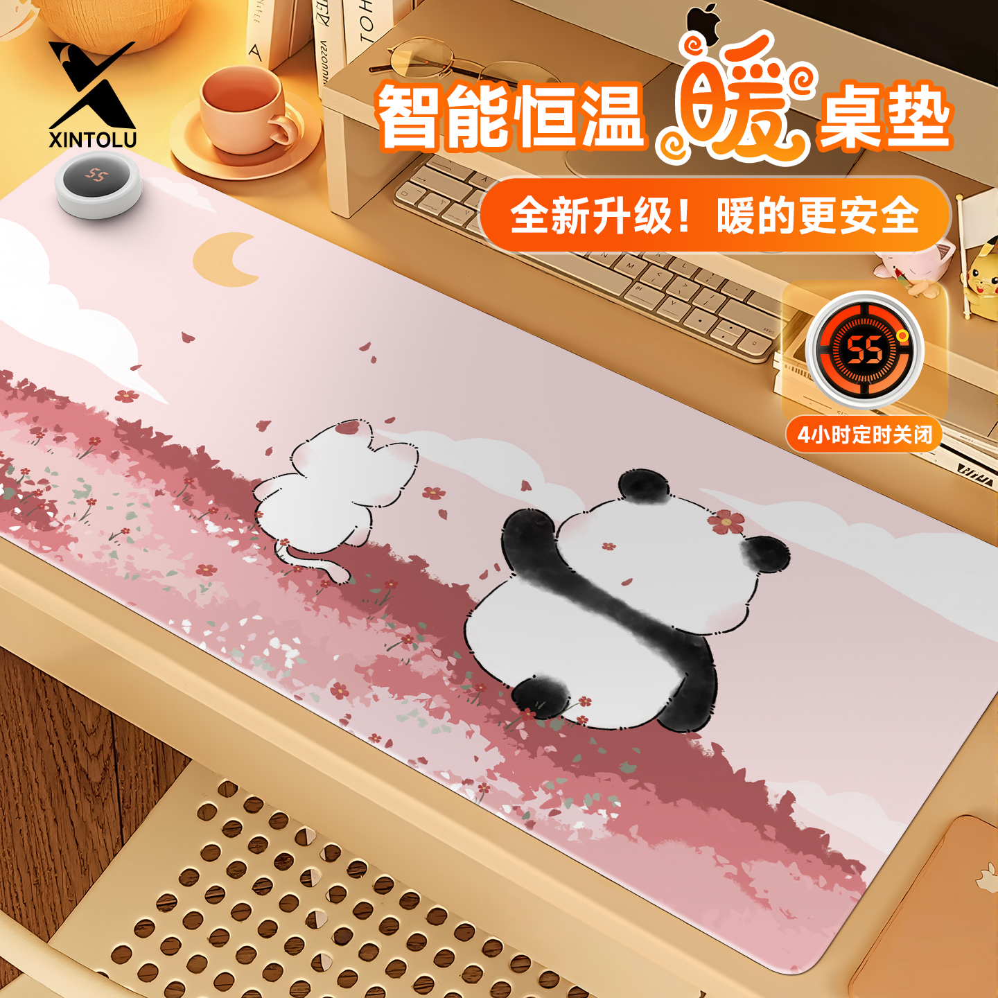 加热鼠标垫超大发热鼠标暖桌垫