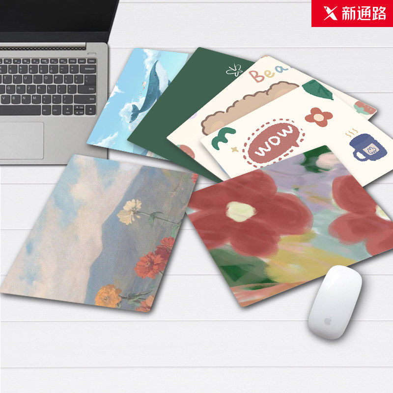 鼠标垫小号加厚可爱卡通女生ins风护腕办公电脑防滑垫子软垫学生学习键盘垫 创意小清新简约滑鼠垫男生游戏垫