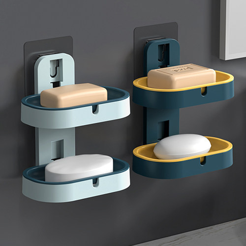 壁挂式家用双层浴室置物架肥皂盒