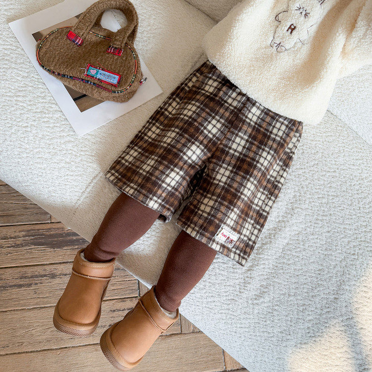 女童格子假两件加绒裤2025新款女宝中小童秋冬韩系休闲加厚潮裤子,童装/婴儿装/亲子装,运动裤卫裤,淘宝优惠券,粉丝福利购,淘宝优惠卷