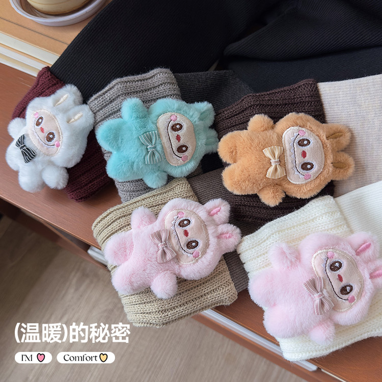 女童拉布布袜套加绒打底裤