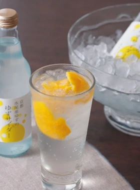 日本本土京都水尾柚子雪梨苏打水340ml橘子汁
