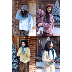 自然而蓝丨奶黄包 羊绒羊毛混纺 慵懒温柔针织毛衣 25秋冬新品