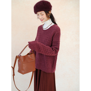 自然而蓝丨全羊毛 明亮的星 显白 干枯玫瑰 套头毛衣 25原创自制