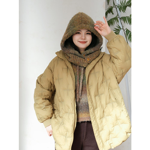 轻薄显白慵懒廓形中长款羽绒服