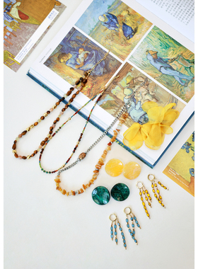 自然而蓝丨一粒麦子系列 耳钉 项链  饰品合集 25秋季新品