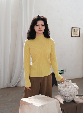 自然而蓝｜羊绒羊毛 通勤百搭 半高领保暖针织上衣 25冬季新品