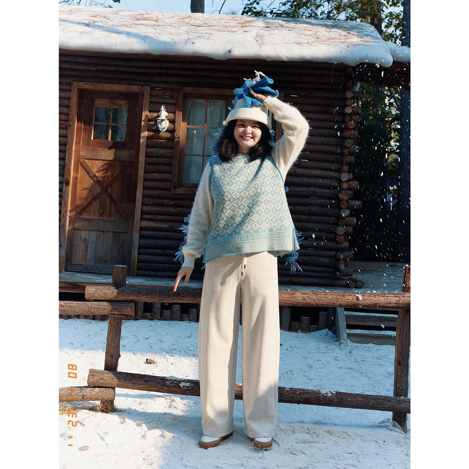 通勤穿搭多分割松紧腰休闲裤