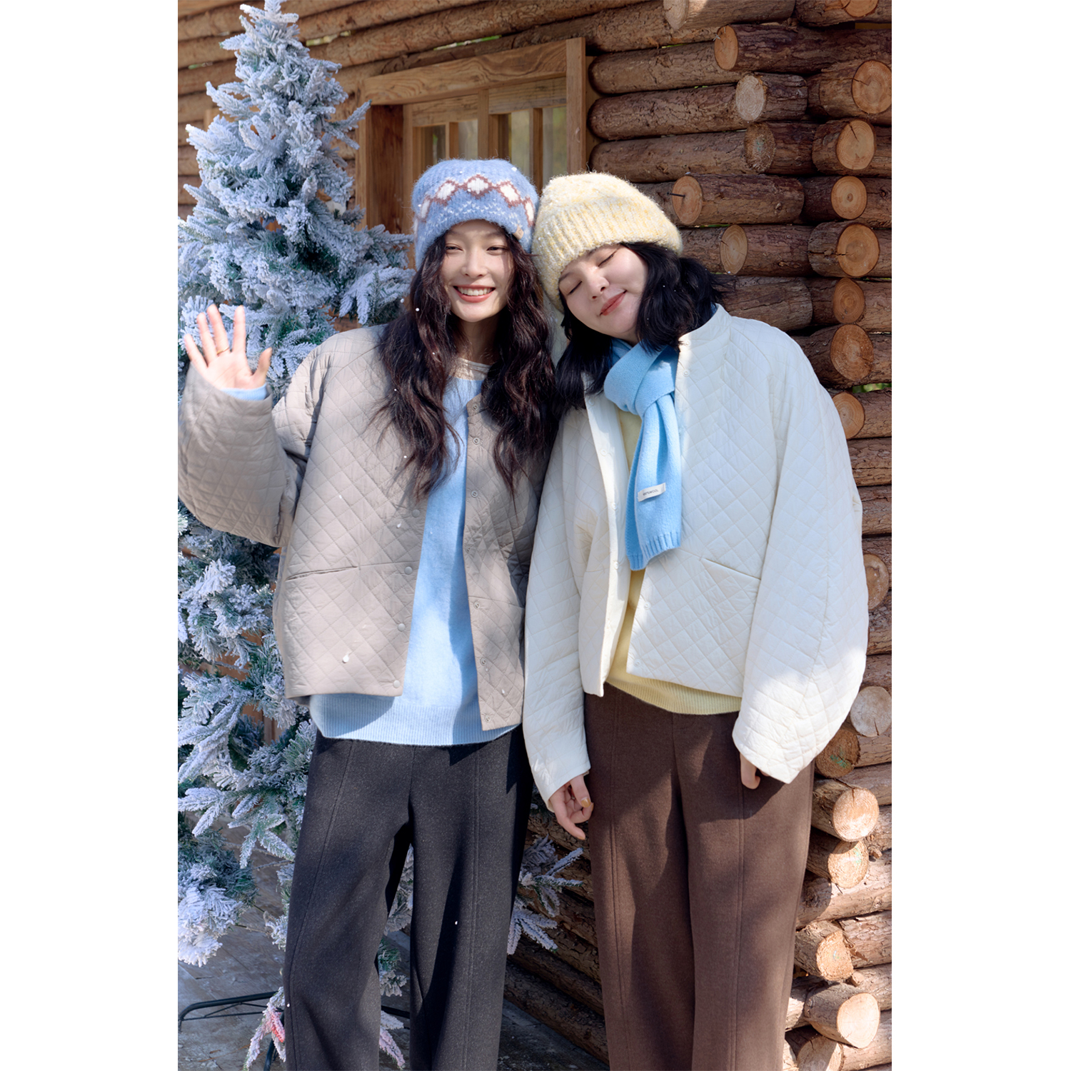 羊毛内里三色格纹设计感外套