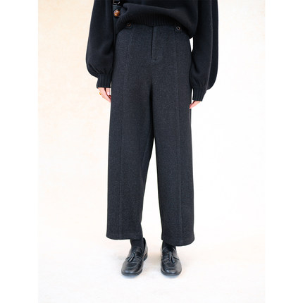 自然而蓝丨羊毛醋酸混纺  只选一件最显瘦的裤子 就是它 原创自制