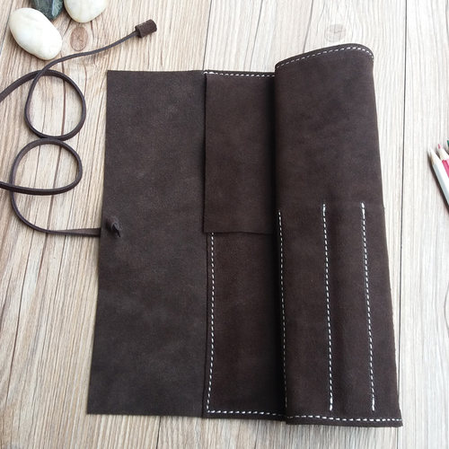 真皮大容量笔袋头层牛皮保护套