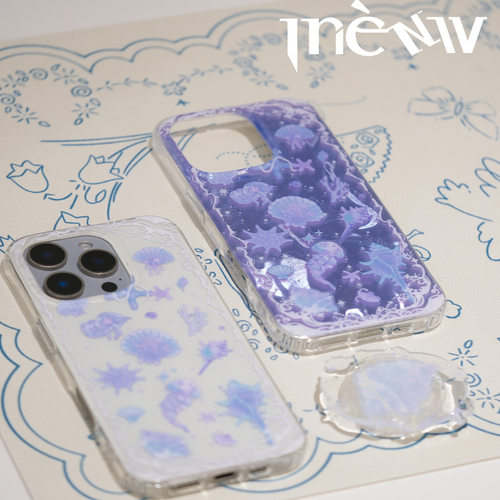 THE NEW原创设计丨贝阙珠小众高级感IMD双层亮面闪粉适用苹果14/15/16promax不撞壳ins艺术iPhone支架手机壳