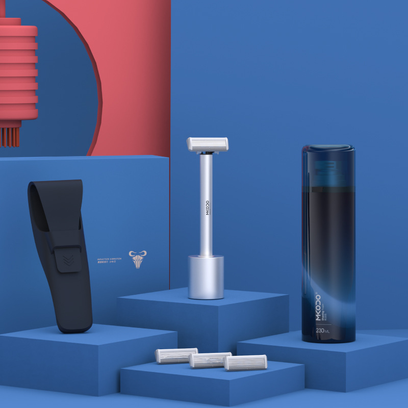 剃须刀震感男士刮胡刀手动刀头片礼盒套装礼品定制情人节