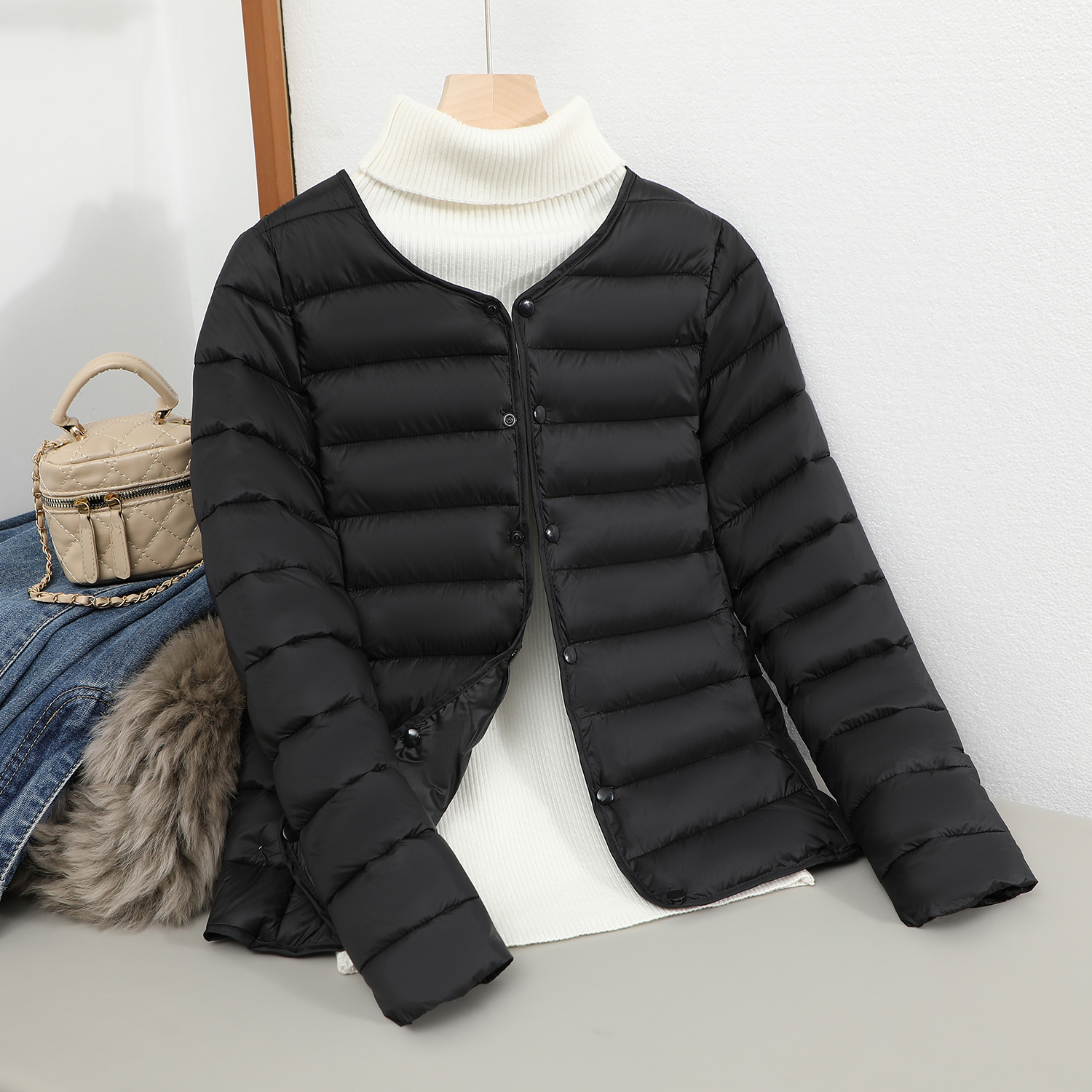 轻薄款内胆妈妈洋气外套贴身