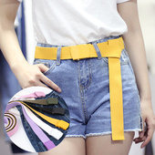 ins风帆布皮带女休闲无孔布腰带编织学生裤 饰百搭款 带潮流 装 夏季