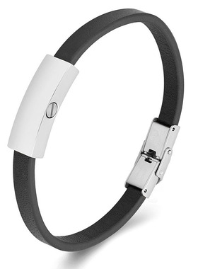 欧美钛钢手链女不掉色可打开纪念家人亲人宠物骨灰盒皮手镯男饰品