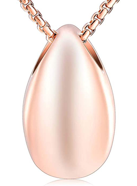 钛钢项链水滴形骨灰盒不褪色吊坠