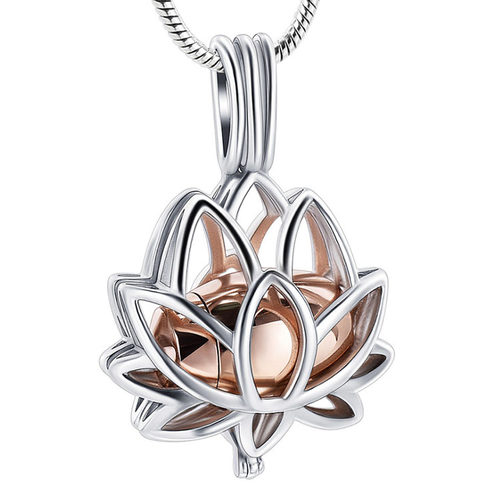 欧美莲花项链钛钢骨灰盒的吊坠女