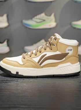 李宁COMMON 80S MID休闲鞋男子2025冬季加绒保暖中帮板鞋AGCV407