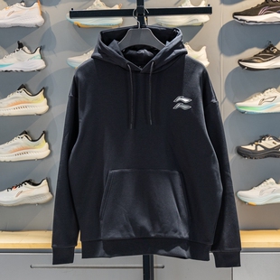 李宁加绒连帽卫衣男女同款2025秋冬新款宽松休闲套头衫AWDTC13