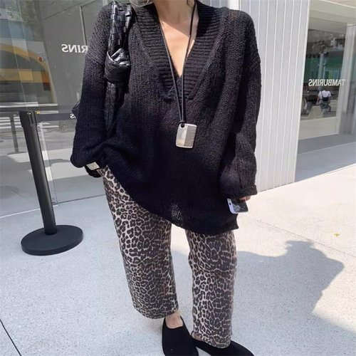 送运费险镂空大毛衣宽松慵懒风