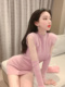 毛绒绒软绵绵秋冬女神范半高领毛衣裙修身 显瘦毛毛连衣裙配袖 套早