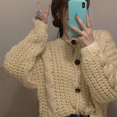 送运费险韩系小个子短款毛衣外套