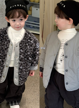 苏右  25冬 男童双面穿棉衣85019 加绒工装裤85125 打底衫85039