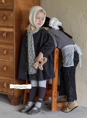 小鹿慕水女童套装2025秋风衣外套95524+打底衫95611+打底裤95525