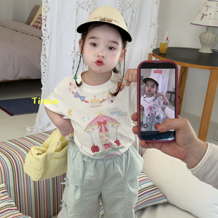 7219女童可爱兔子短袖 Timoo 26夏