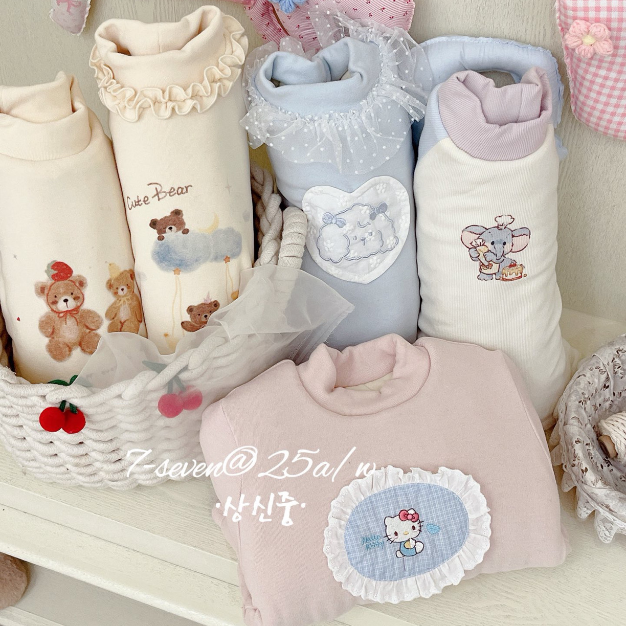 7seven 7422 7423 9431女童冬款卡通蚕丝棉打底衫三层加厚