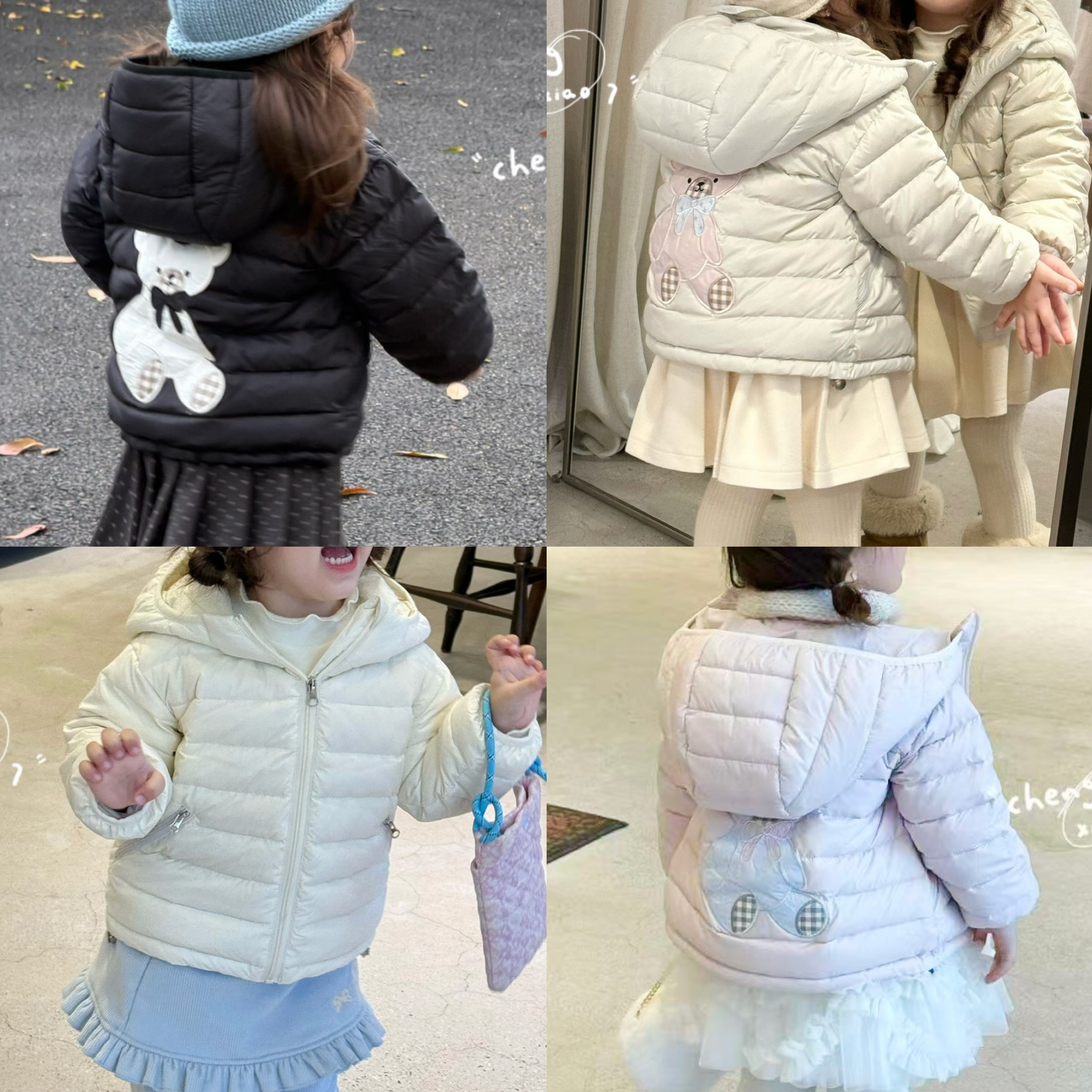 5539橙小七 2025秋冬90绒男女童卡通连帽羽绒服外套轻羽绒