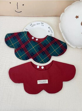 k**y韩国同款宝宝围嘴婴儿口水巾A类棉质双面宝宝围兜口水兜0-2岁