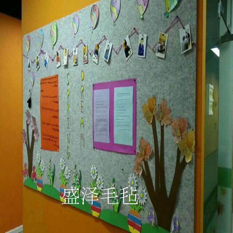 软木板彩色毛毡板照片墙幼儿园作品展留言板背景墙墙贴公告栏展示