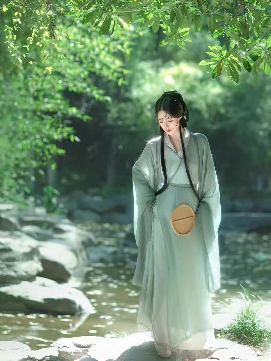 魏晋风 【雪竹】 汉服男女同款齐腰襦裙学生cp仙气飘逸中国风套装
