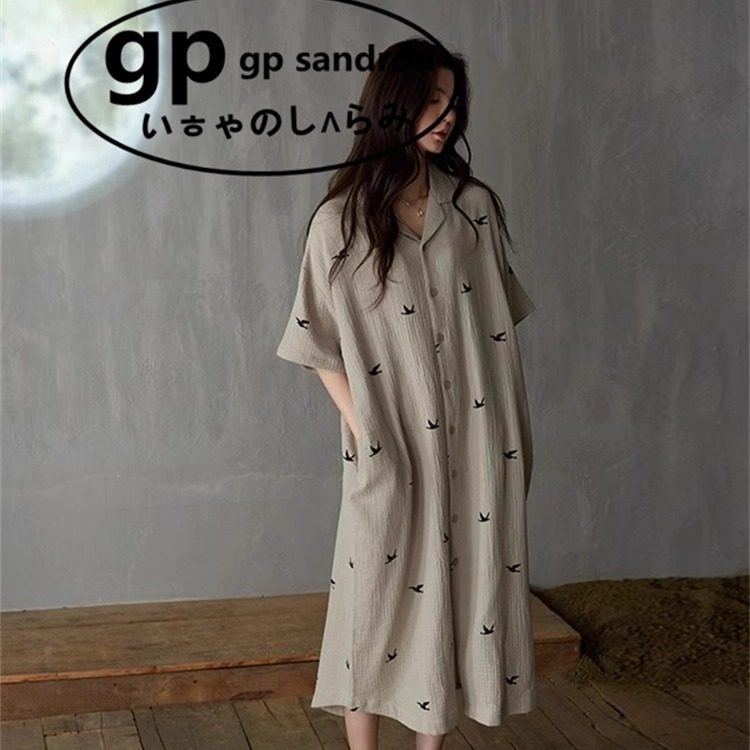 日本gp睡裙女纯棉短袖休闲