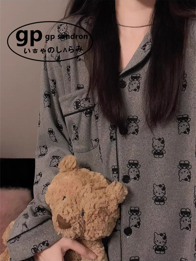 日本小众GP德绒睡衣女卡通家居服