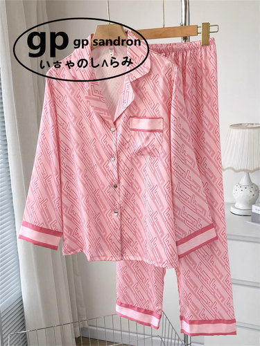 日本gp睡衣女真丝绸大牌风家居服