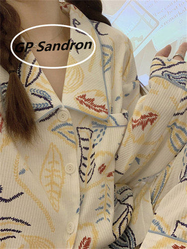 日本gp睡衣女纯棉可外穿家居服