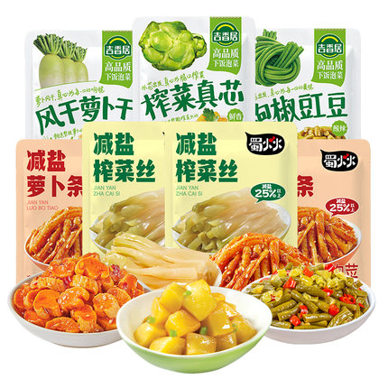 【88VIP】吉香居全家福榨菜真芯萝卜减盐榨菜配饭配粥下饭菜