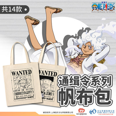 航海王联名通缉令手拎式帆布袋