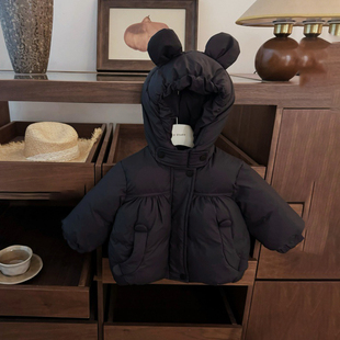 女童冬装花苞棉服2025新款男童韩版百搭加厚棉衣宝宝保暖棉袄外套