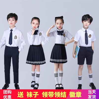 中小学生大合唱表演服装英伦风校服诗歌朗诵演出服儿童幼儿园园服