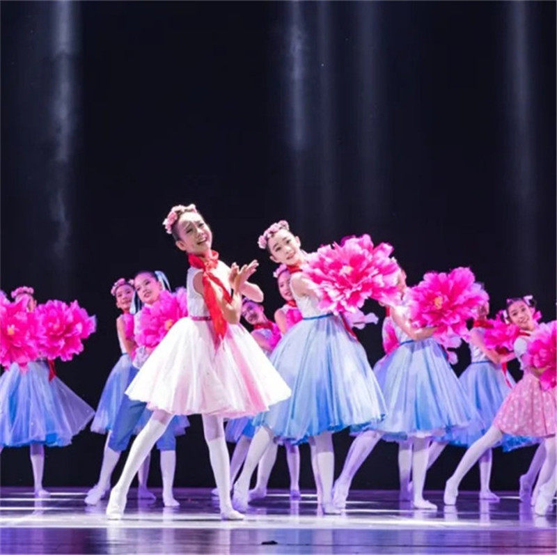 第十一届小荷风采成长在祖国的怀抱里合唱舞蹈演出公主裙礼服女童