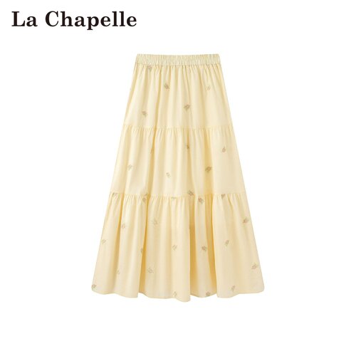 拉夏贝尔/La Chapelle春夏新款韩系松紧腰碎花A字气质通勤半身裙