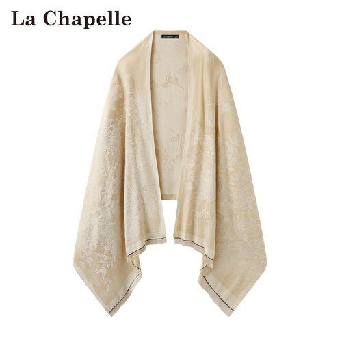 拉夏贝尔/La Chapelle春夏新款韩式长条形围巾时尚印花外搭披肩女