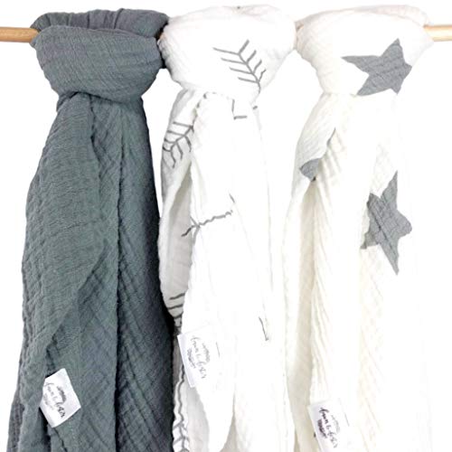 Fawn & Foster 100% Organic Muslin Cotton Swaddle Blankets Ex在类目 居家布艺, 纺织品填充物中 - 来自Buy2taobao.com提供专业的淘宝代购服务